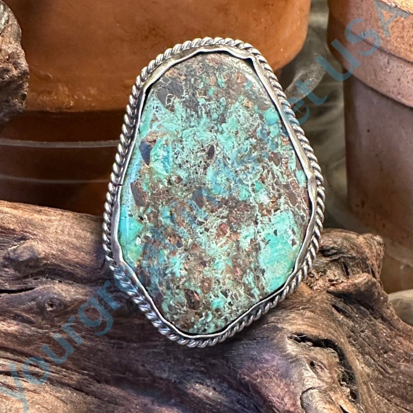 Huge Navajo Sterling Silver Natural Turquoise Ring Size 11