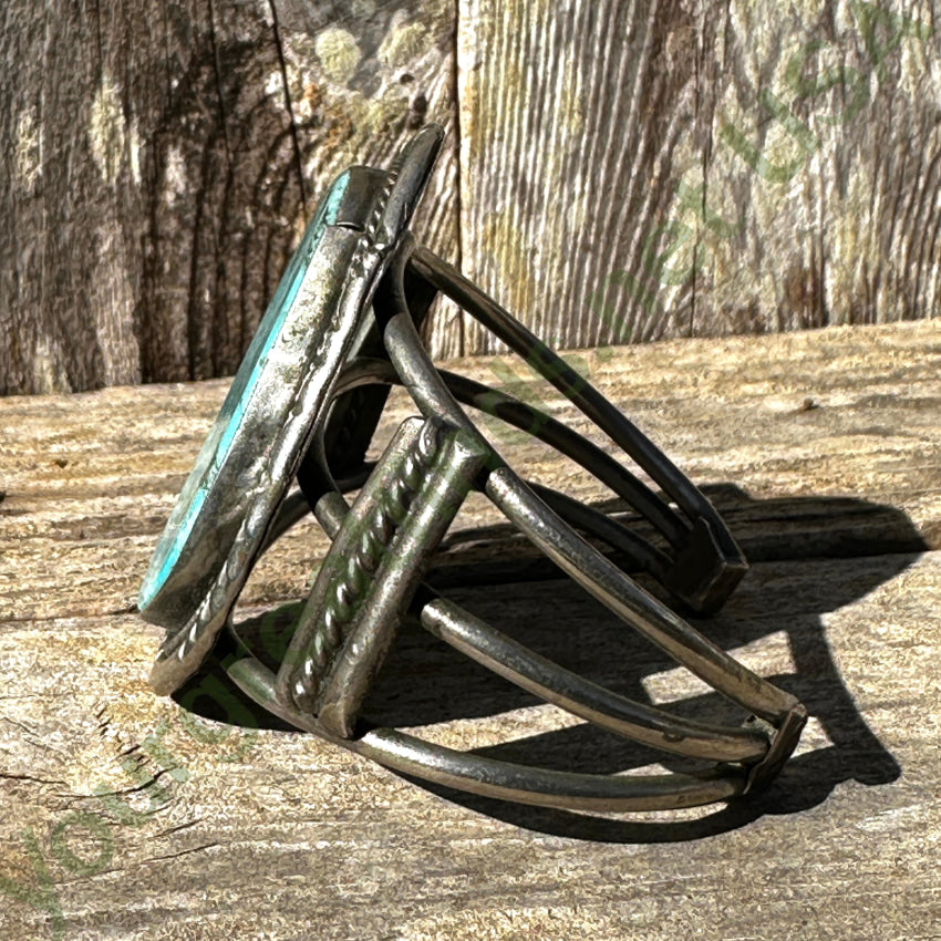 Huge Navajo Sterling Silver & Turquoise Cuff Bracelet Bracelet