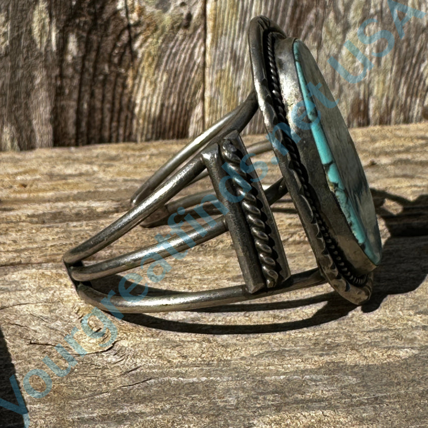 Huge Navajo Sterling Silver & Turquoise Cuff Bracelet Bracelet