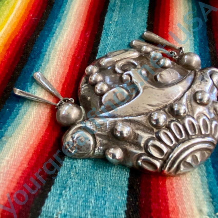 Huge Taxco Mexican Sterling Silver Brooch