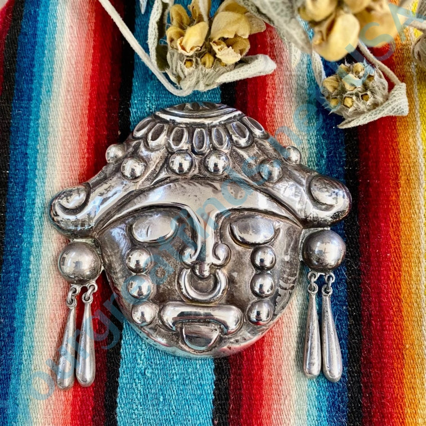 Huge Taxco Mexican Sterling Silver Brooch