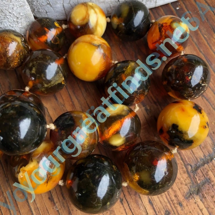 Huge Vintage Baltic Amber Knotted Necklace Yourgreatfinds