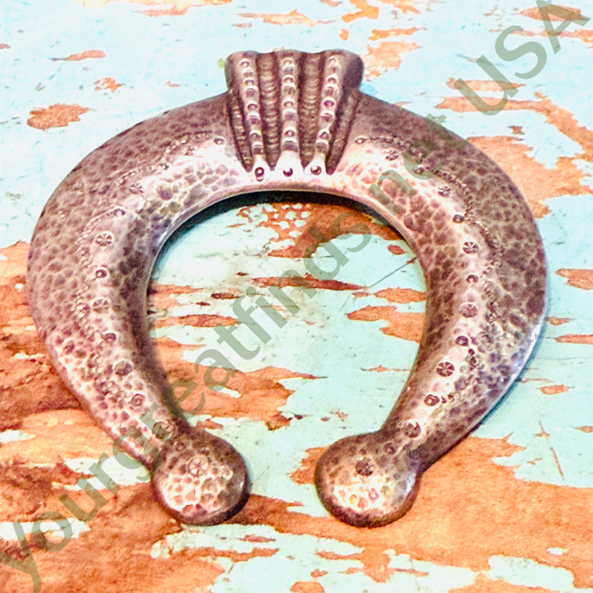 Huge Vintage Navajo Tufa Stone Cast Sterling Silver Naja Pendant Pendant