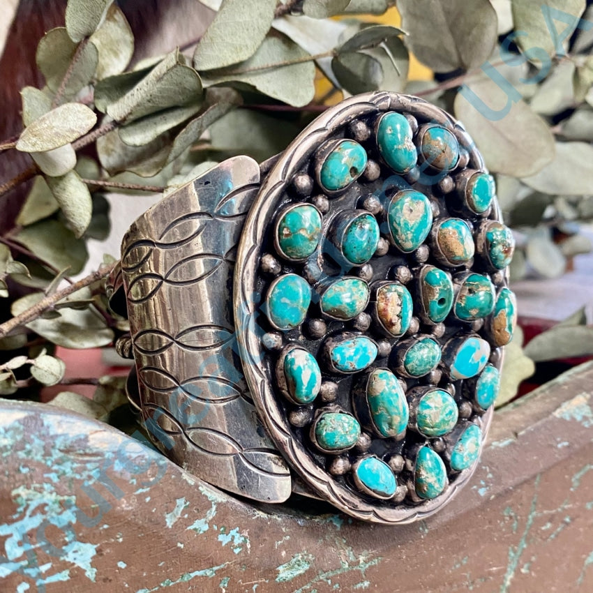 Sale Vintage Sterling Silver Turquoise Huge Ring