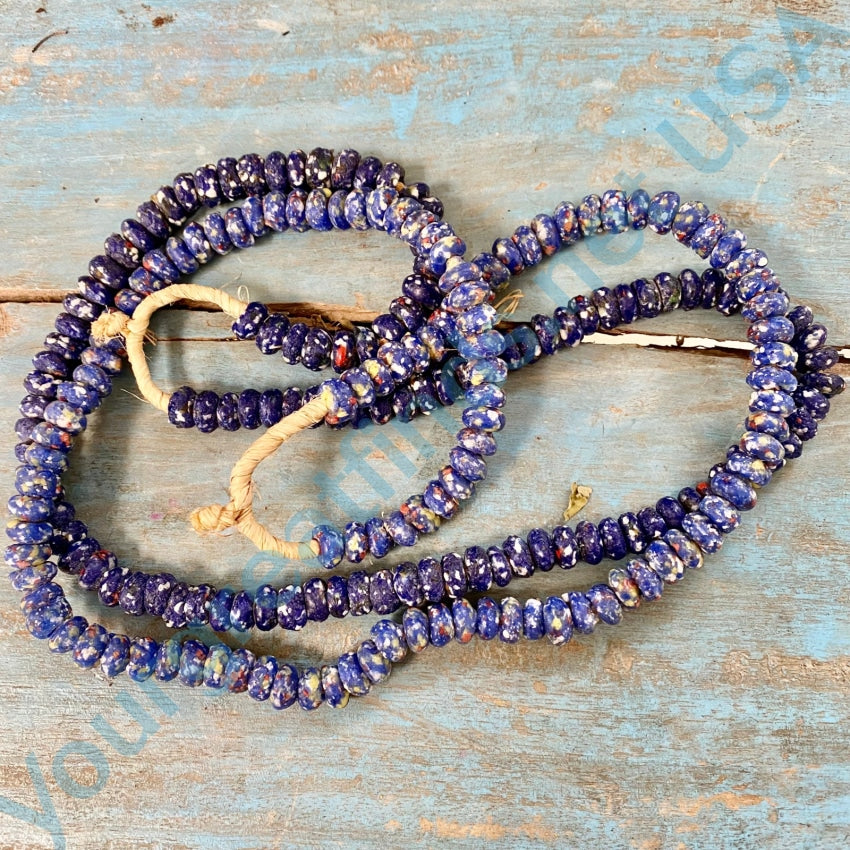 Indigo Blue African Trade Bead Necklaces (2)