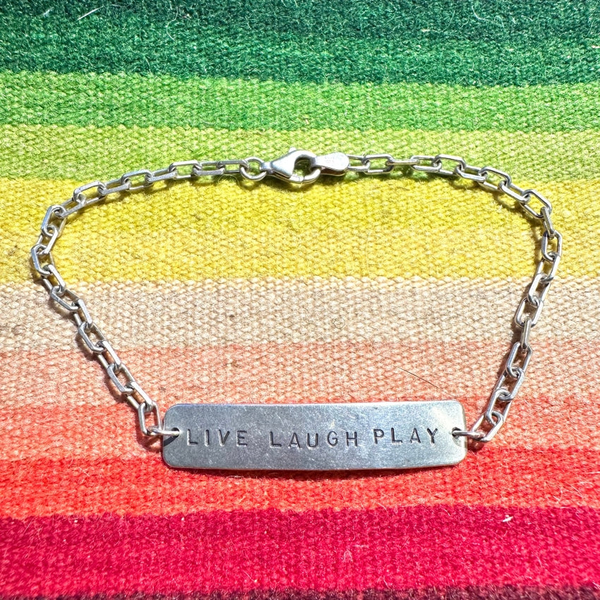 Ito Sterling Silver Live Laugh Play Bracelet