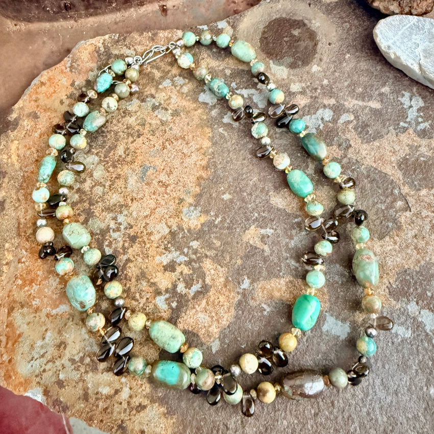 Jay King Mine Finds Turquoise & Smoky Quartz Beaded Necklace necklace