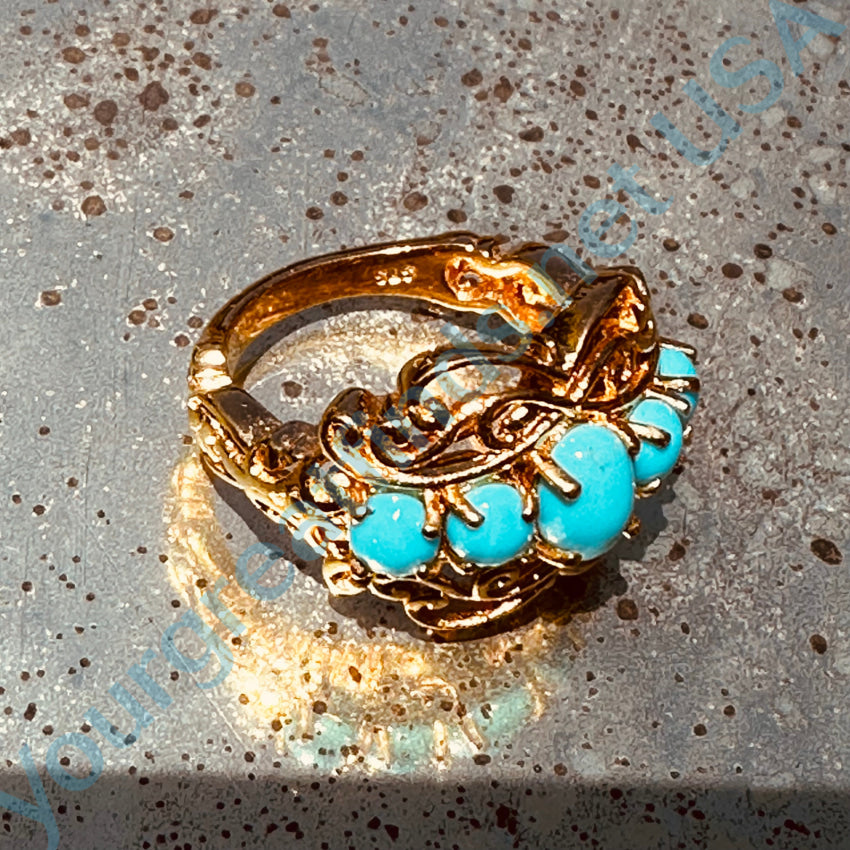 Karis Gold Over Sterling Silver Turquoise Ring Size 7.5 Jewelry