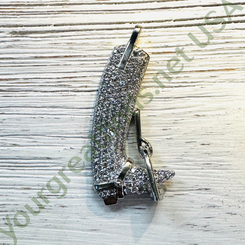 Kelly Herd Jewelry Pavé Cz Sterling Silver Dressage Boot Pendant