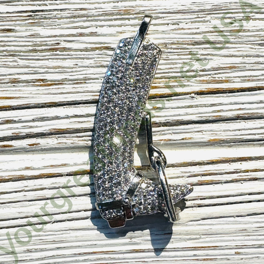 Kelly Herd Jewelry Pavé Cz Sterling Silver Dressage Boot Pendant