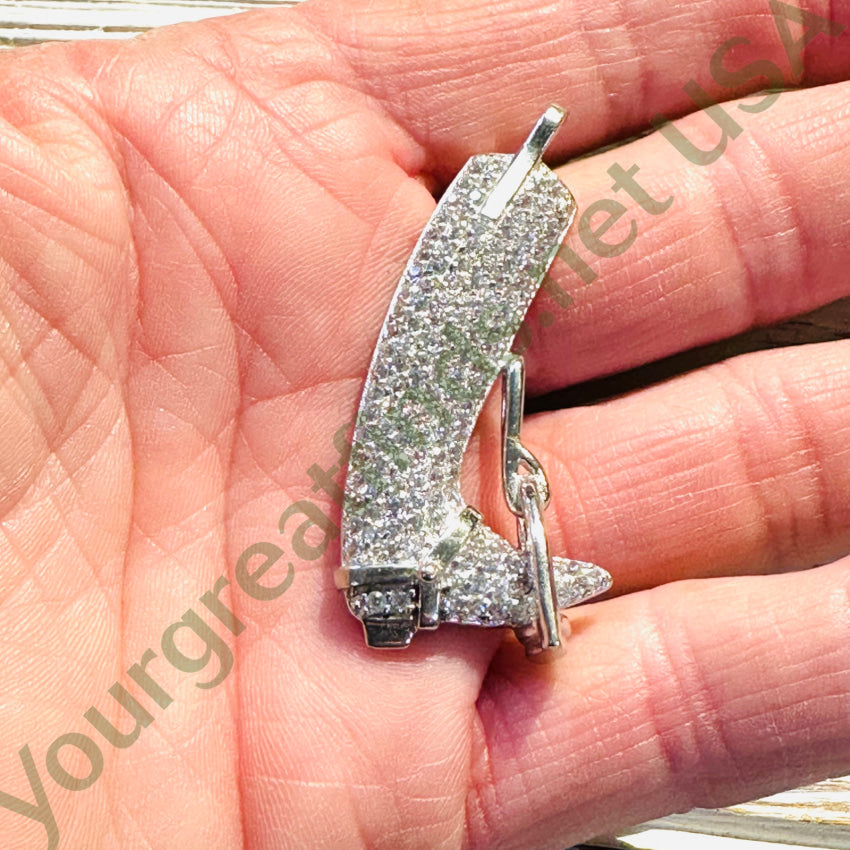 Kelly Herd Jewelry Pavé Cz Sterling Silver Dressage Boot Pendant
