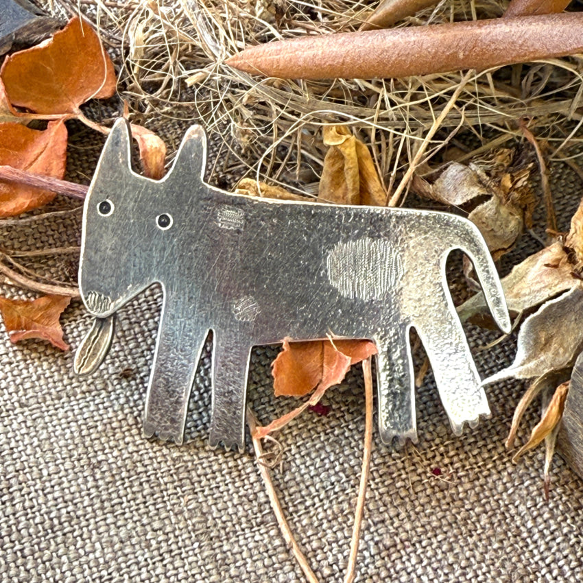 Kiva The Dog Sterling Silver Memory Pin pin / brooch