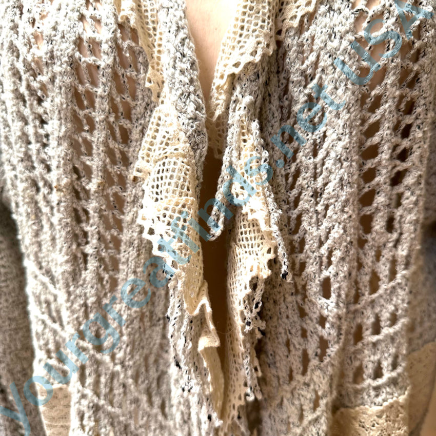 Lacy ’Knitted & Knotted’ Cardigan Sweater L Sweater