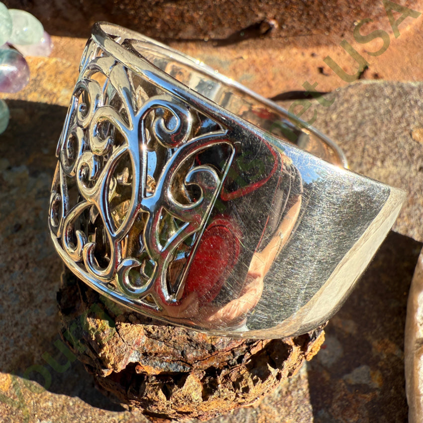 Lacy Sterling Silver Double Wall Cuff Bracelet bracelet