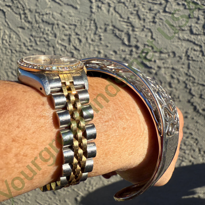 Lacy Sterling Silver Double Wall Cuff Bracelet bracelet