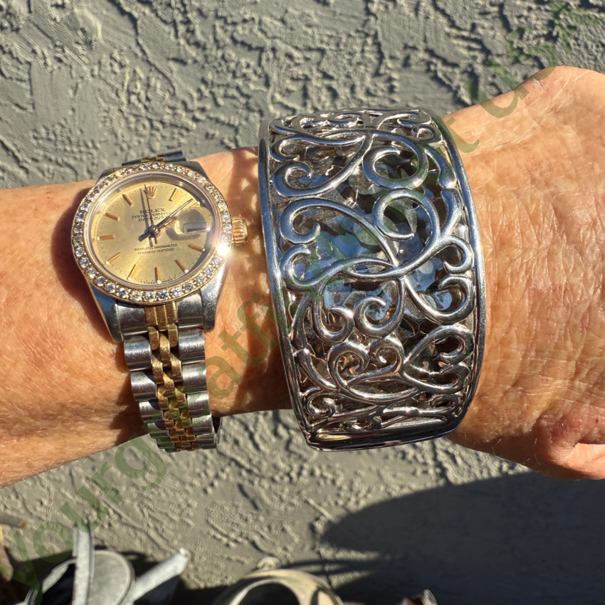 Lacy Sterling Silver Double Wall Cuff Bracelet bracelet