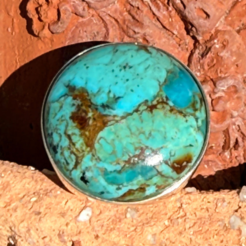 Large Desert Rose Trading Turquoise Sterling Silver Ring Size 7 ring