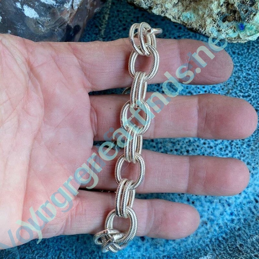 Large Link Sterling Silver Bracelet Yourgreatfinds
