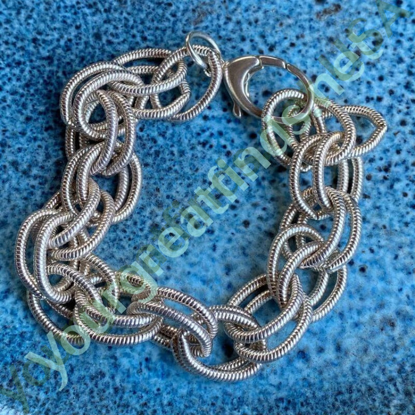 Large Link Sterling Silver Bracelet Yourgreatfinds