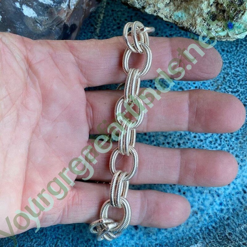 Large Link Sterling Silver Bracelet Yourgreatfinds