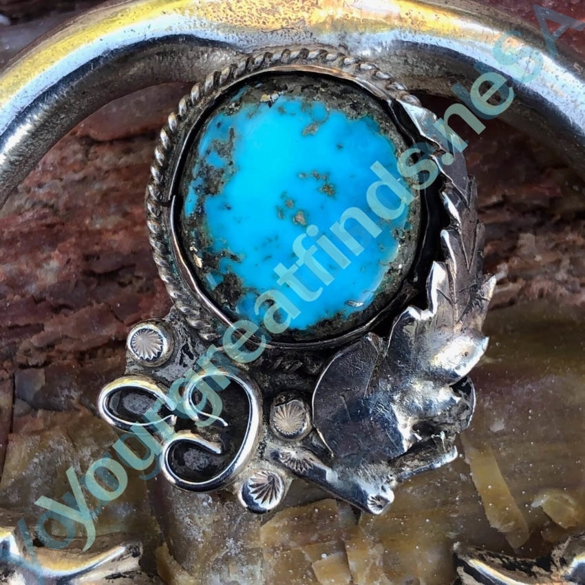 Large Navajo Sterling Silver Turquoise Naja Necklace Yourgreatfinds