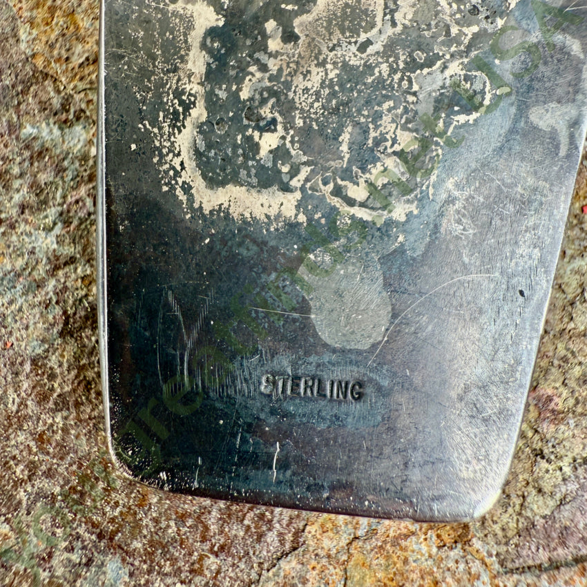 Large Pendant Inlay Lapis Lazuli Denim Blue Sterling Silver Vintage pendant