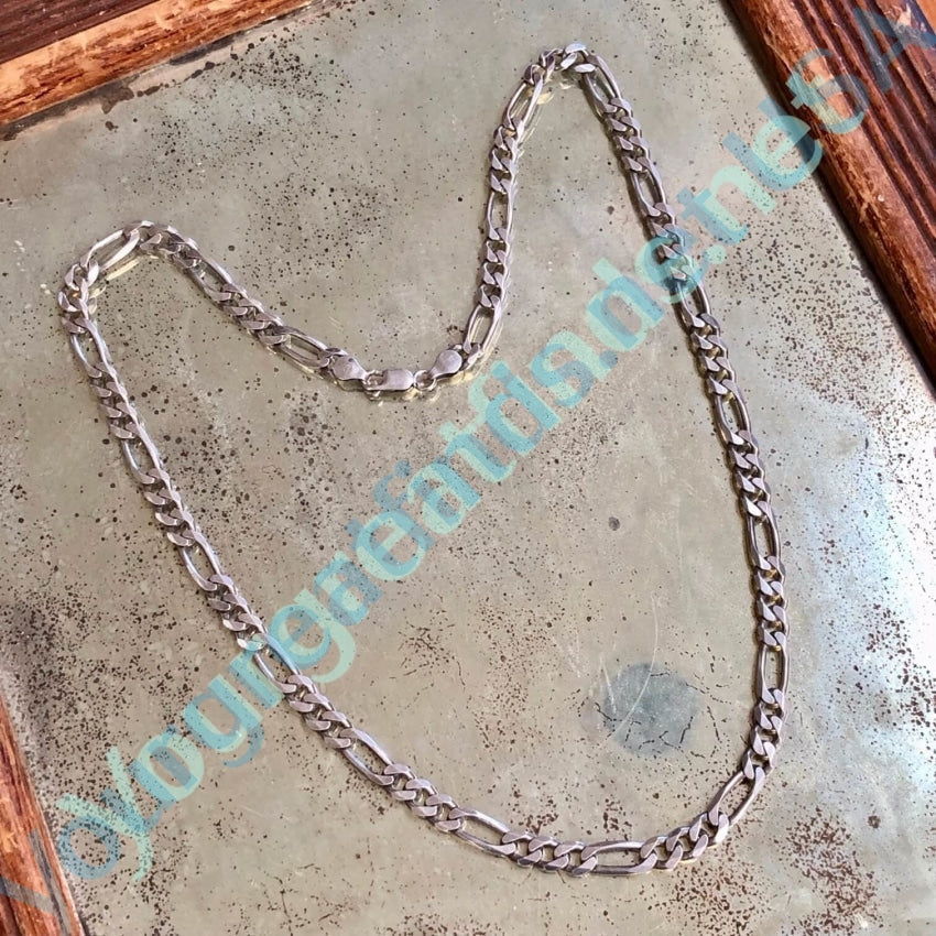 Large Sterling Silver Figaro Chain 24" Long 40 grams Yourgreatfinds