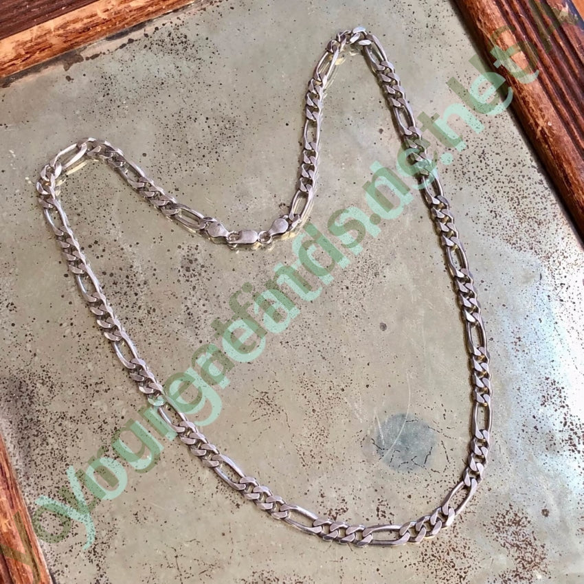 Large Sterling Silver Figaro Chain 24" Long 40 grams Yourgreatfinds