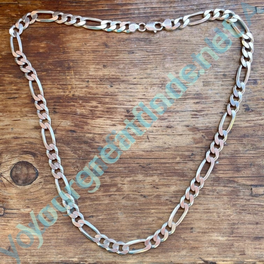 Solid Sterling Silver store 4mm Figaro Chain 24”