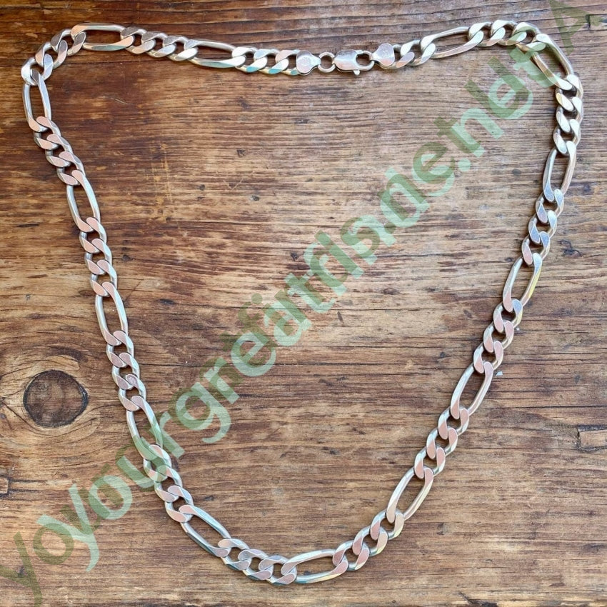 Large Sterling Silver Figaro Chain 24" Long 73 grams Yourgreatfinds