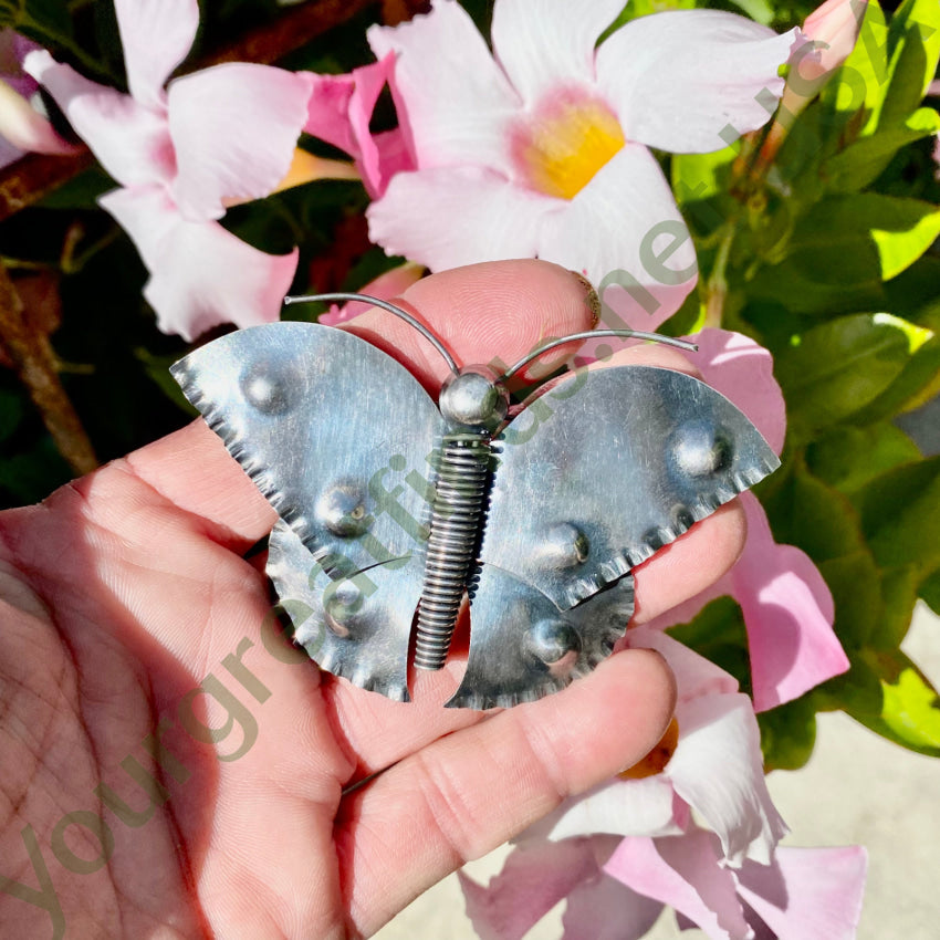 Large Vintage Sterling Silver Butterfly Pin Brooch