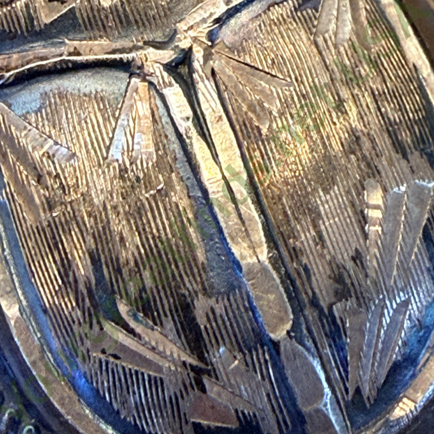 Large Vintage Sterling Silver Egyptian Revival Scarab Beetle Pendant pendant