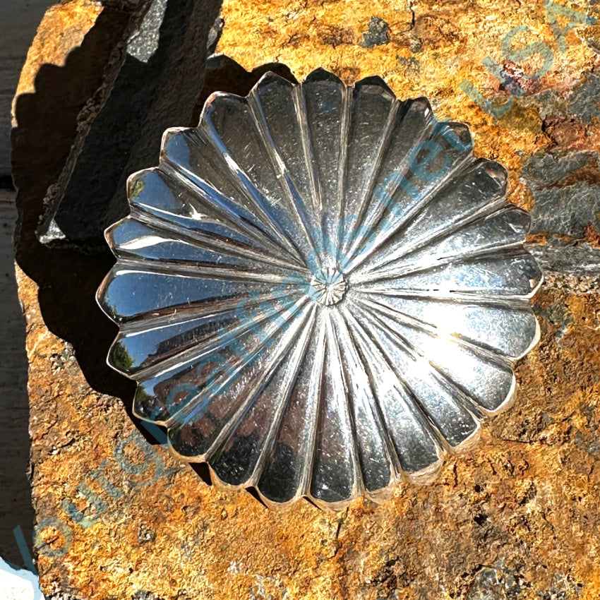 Large Vintage Sterling Silver Navajo Concho Pin Pin / Brooch