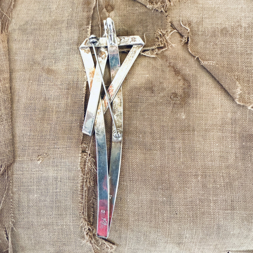 Large Vintage Sterling Silver Pendant / Pin Shooting Star pendant pin