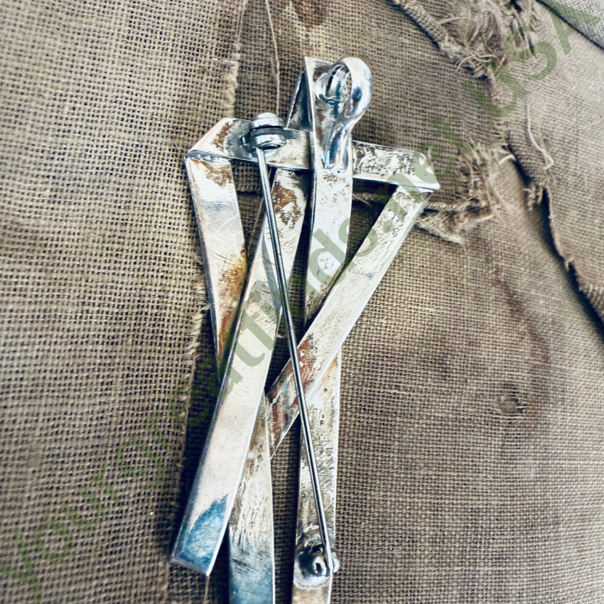 Large Vintage Sterling Silver Pendant / Pin Shooting Star pendant pin