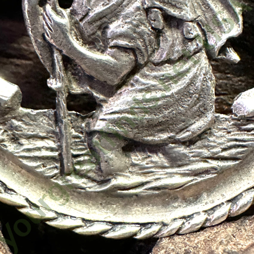 Large Vintage Sterling Silver St. Christopher Necklace Catholic