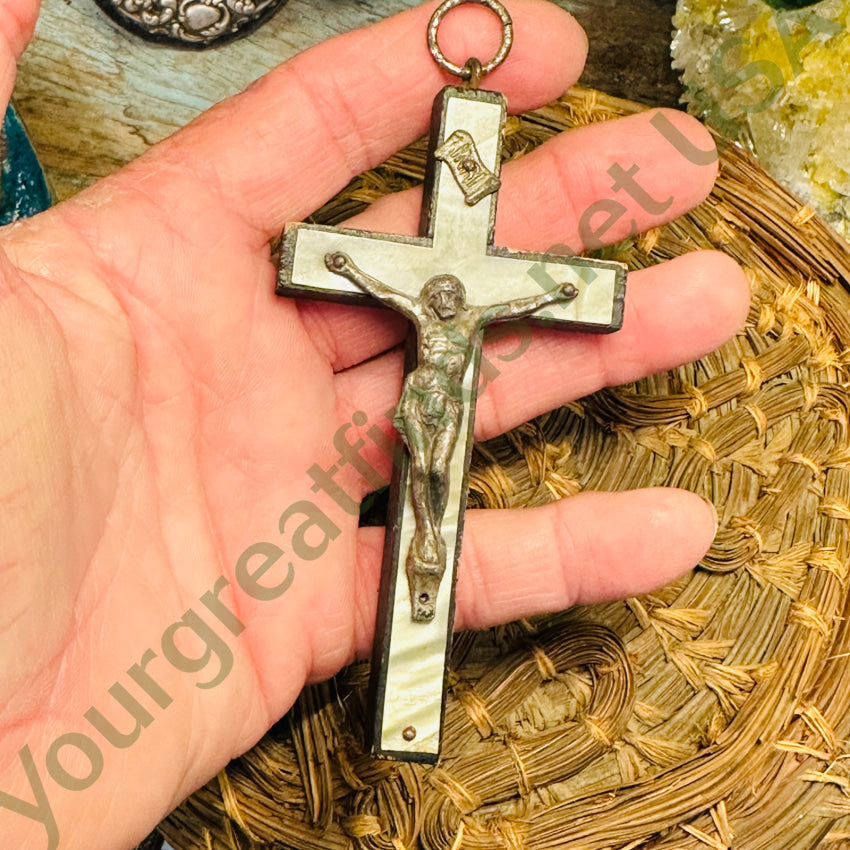Large Vintage Wooden Hanging Crucifix