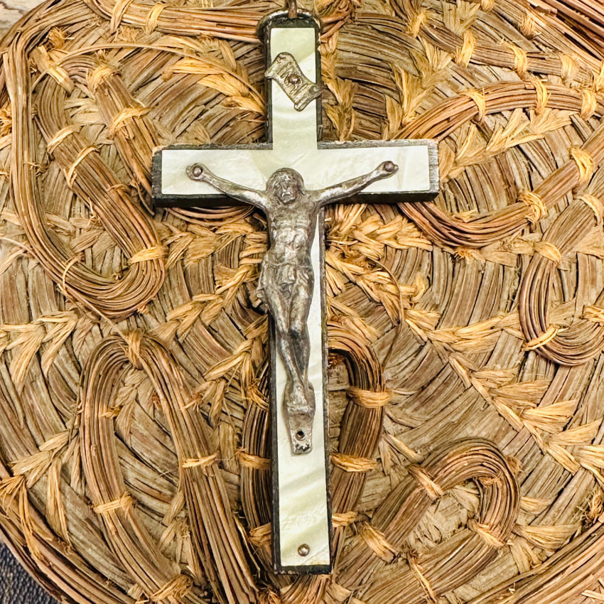 Large Vintage Wooden Hanging Crucifix