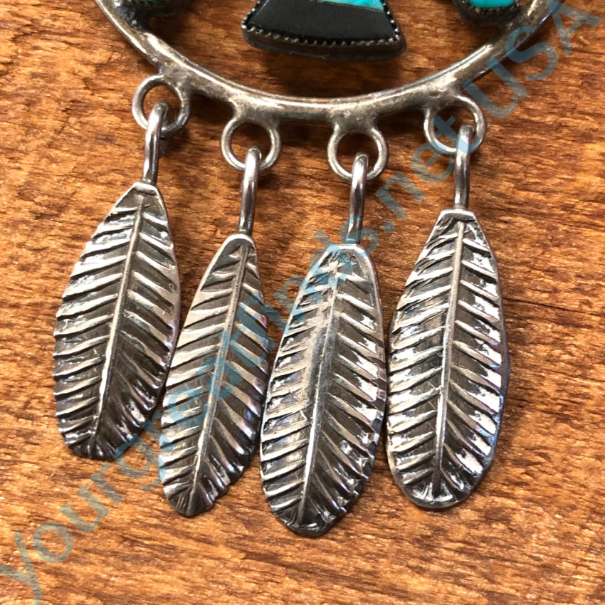 Large Zuni Sterling Silver Channel Inlay Knifewing Hoop Pierced Earrings