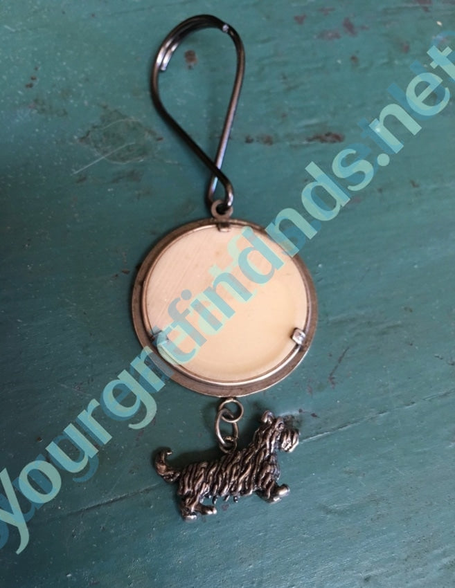 Linda Layden Scrimshaw Scottish Terrier Dog Keychain with Sterling Silver Charm Yourgreatfinds