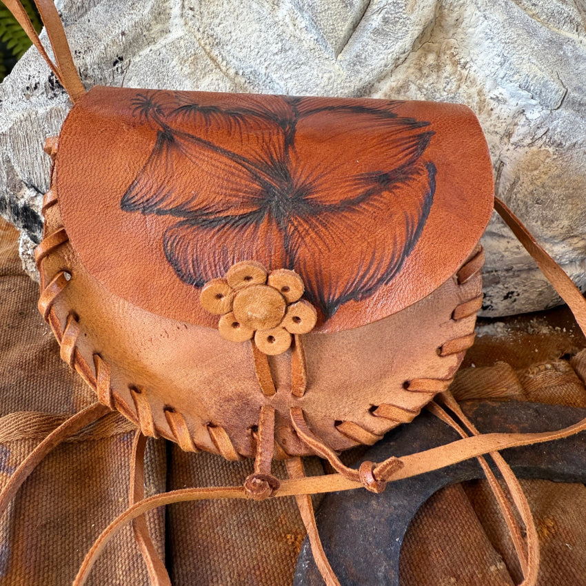 Little Mexican Tooled Leather Crossbody Bag Purse purse