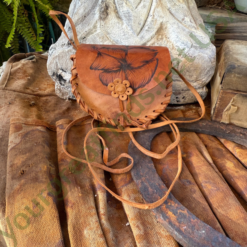 Little Mexican Tooled Leather Crossbody Bag Purse purse