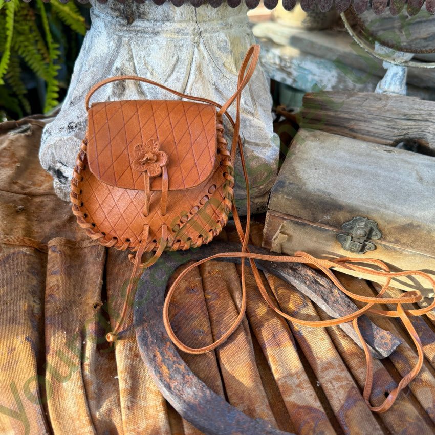 Little Mexican Tooled Leather Crossbody Bag Purse purse