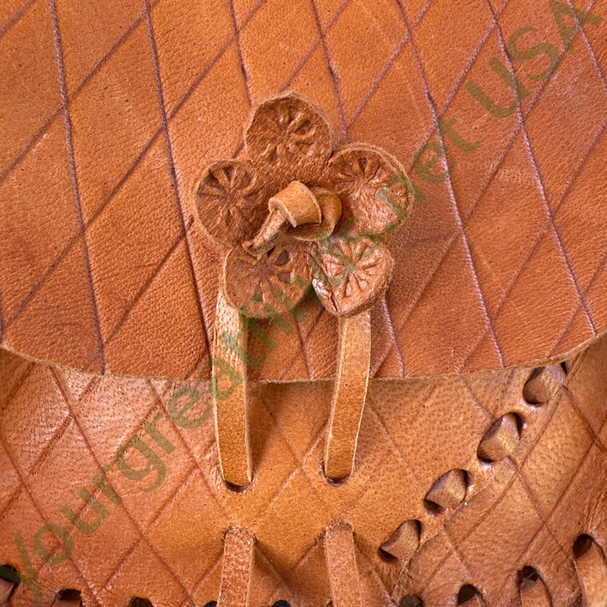 Little Mexican Tooled Leather Crossbody Bag Purse purse