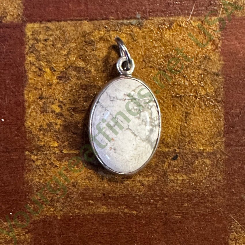 Little White Howlite Sterling Silver Pendant