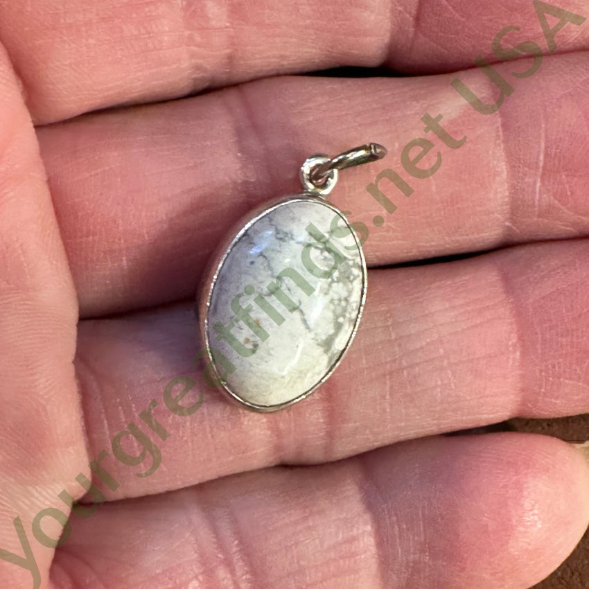 Little White Howlite Sterling Silver Pendant