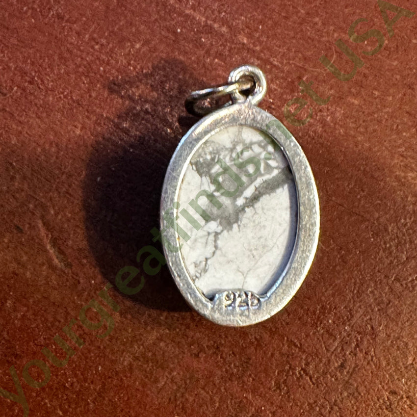 Little White Howlite Sterling Silver Pendant