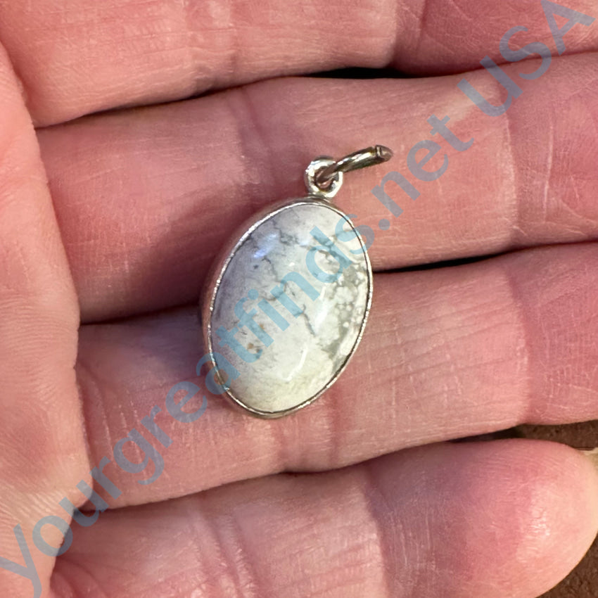 Little White Howlite Sterling Silver Pendant