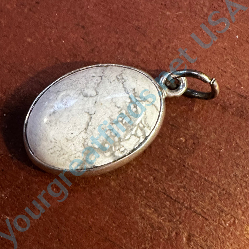 Little White Howlite Sterling Silver Pendant