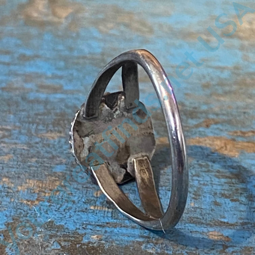 Little Zuni Sun God Ring Sterling Silver Turquoise Sz 5.5